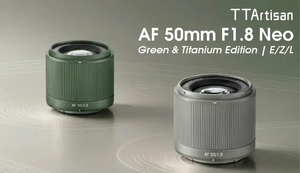 TTArtisan presenta l’obiettivo AF 50mm F1.8 Neo nelle finiture Green e Titanium