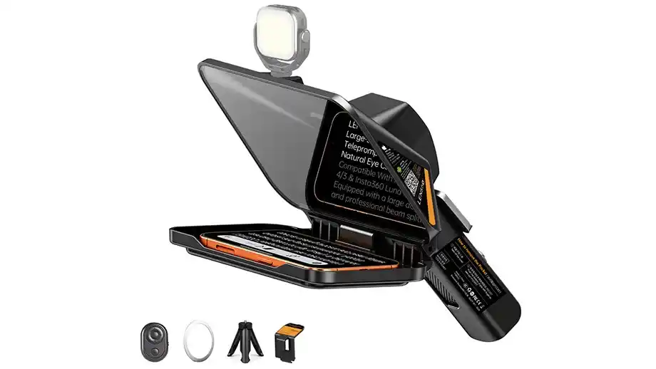 LENSGO presenta il teleprompter TCQI 8 Pocket per DJI Osmo Pocket 3 e 4 al prezzo di 88 dollari