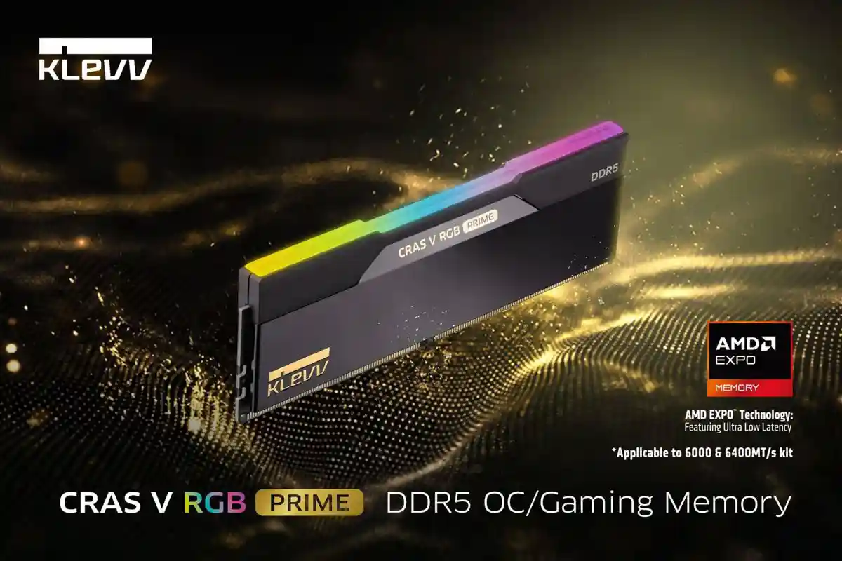 KLEVV presenta DDR5 CRAS V RGB PRIME fino a 8000 MT/s